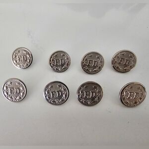 Silver ' Fire Dept F.D.' Decorative Buttons